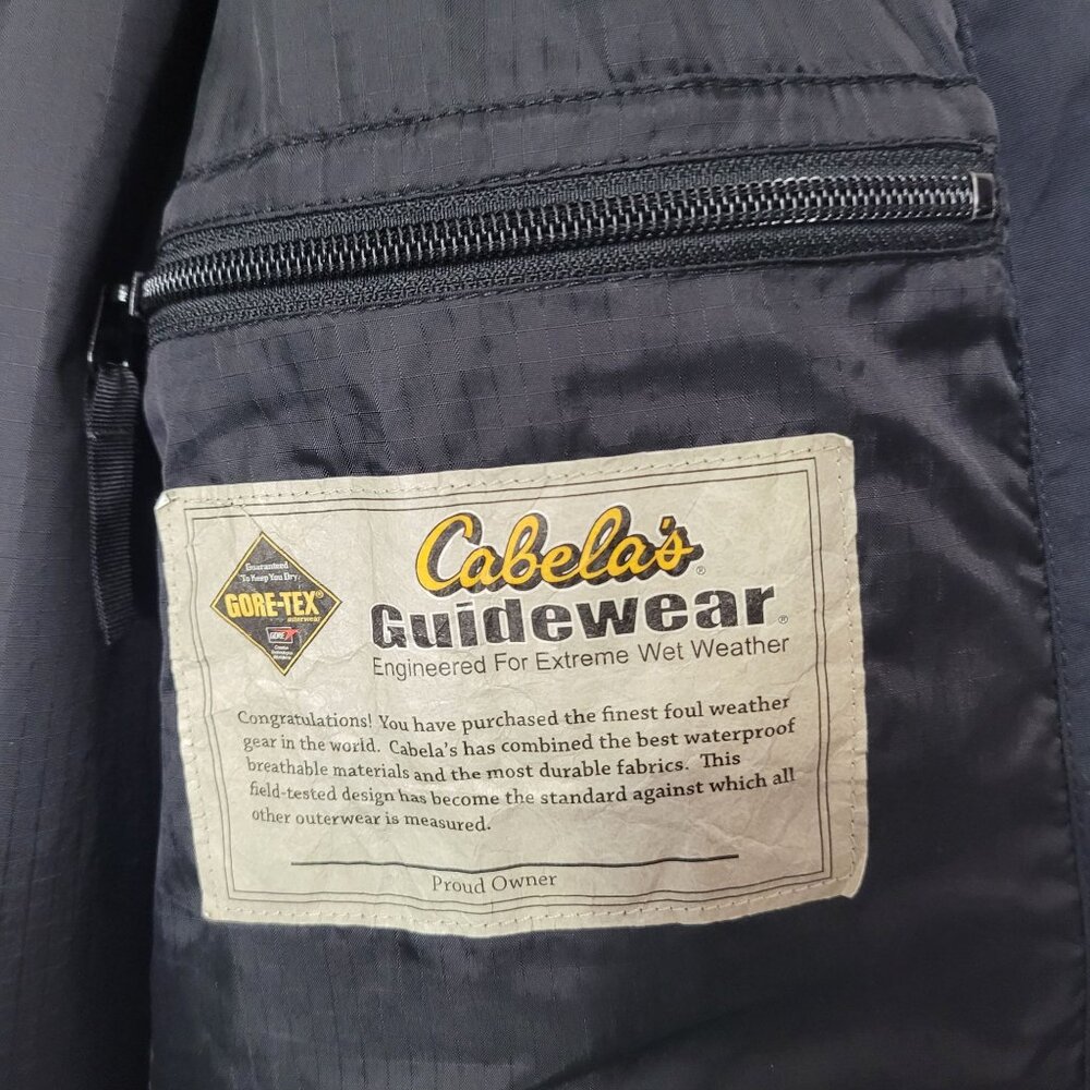 Cabela's Guidewear GoreTex Waterproof Outdoor Full-Zip Jacket Men' Navy Size L/L - Picture 11 of 12